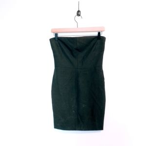 Elizabeth and James black mini strapless bodycon dress with triangle cutout in t